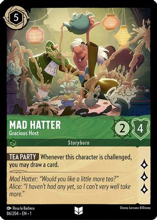 Mad Hatter - Gracious Host (86/204) - The First Chapter - Premium Lorcana Single from Disney - Just $0.08! Shop now at Game Crave Tournament Store