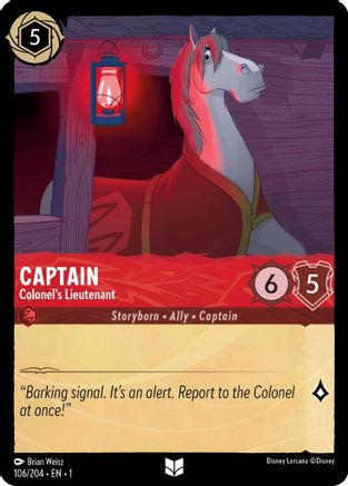 Captain - Colonel's Lieutenant (106/204) - The First Chapter Cold Foil - Premium Lorcana Single from Disney - Just $0.08! Shop now at Game Crave Tournament Store