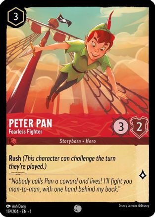 Peter Pan - Fearless Fighter (119/204) - The First Chapter - Premium Lorcana Single from Disney - Just $0.08! Shop now at Game Crave Tournament Store