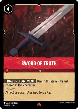 Sword of Truth (136/204) - The First Chapter - Premium Lorcana Single from Disney - Just $0.08! Shop now at Game Crave Tournament Store