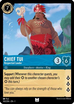 Chief Tui - Respected Leader (143/204) - The First Chapter - Premium Lorcana Single from Disney - Just $0.08! Shop now at Game Crave Tournament Store