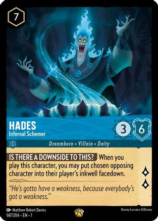 Hades - Infernal Schemer (147/204) - The First Chapter - Premium Lorcana Single from Disney - Just $4.44! Shop now at Game Crave Tournament Store