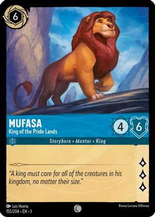 Mufasa - King of the Pride Lands (155/204) - The First Chapter - Premium Lorcana Single from Disney - Just $0.08! Shop now at Game Crave Tournament Store