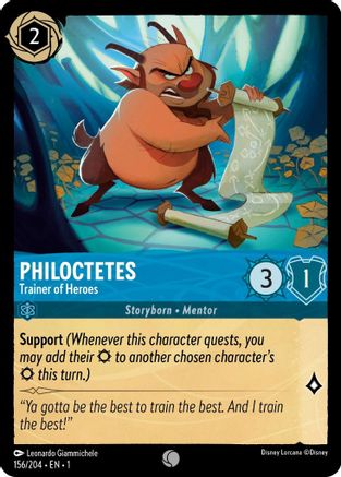 Philoctetes - Trainer of Heroes (156/204) - The First Chapter - Premium Lorcana Single from Disney - Just $0.08! Shop now at Game Crave Tournament Store