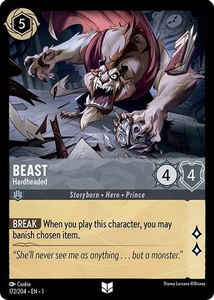 Beast - Hardheaded (172/204) - The First Chapter Cold Foil - Premium Lorcana Single from Disney - Just $0.17! Shop now at Game Crave Tournament Store