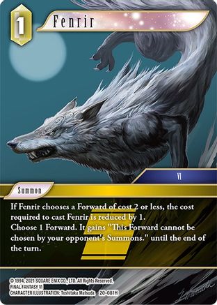 Fenrir (DAWN OF HEROES) Foil - Premium Final Fantasy Single from Dawn of Heroes - Just $0.49! Shop now at Game Crave Tournament Store