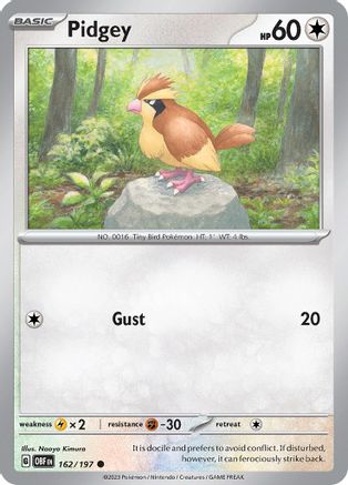 Pidgey 162 - SV03 Obsidian Flames - Premium Pokemon Single from Nintendo - Just $0.25! Shop now at Game Crave Tournament Store