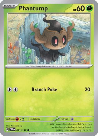 Phantump 7 - SV03 Obsidian Flames - Premium Pokemon Single from Nintendo - Just $0.25! Shop now at Game Crave Tournament Store