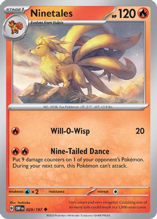 Ninetales 29 - SV03 Obsidian Flames - Premium Pokemon Single from Nintendo - Just $0.25! Shop now at Game Crave Tournament Store