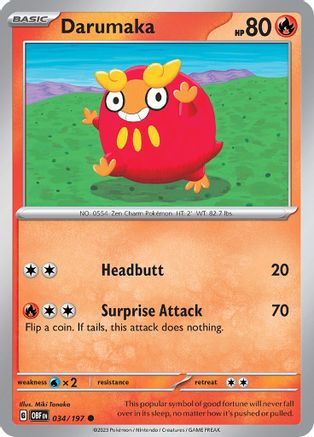 Darumaka 34 - SV03 Obsidian Flames - Premium Pokemon Single from Nintendo - Just $0.25! Shop now at Game Crave Tournament Store