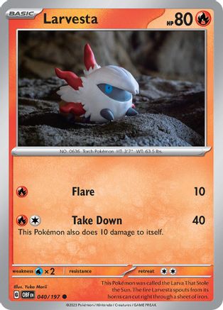 Larvesta 40 - SV03 Obsidian Flames - Premium Pokemon Single from Nintendo - Just $0.25! Shop now at Game Crave Tournament Store