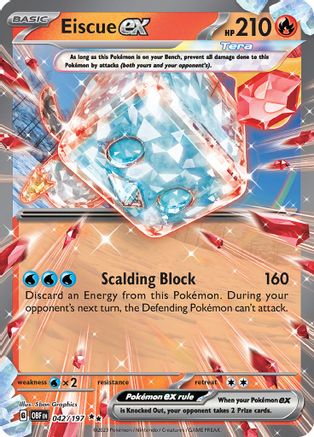 Eiscue ex 42 - SV03 Obsidian Flames Holofoil - Premium Pokemon Single from Nintendo - Just $0.50! Shop now at Game Crave Tournament Store