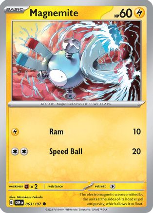 Magnemite 63 - SV03 Obsidian Flames - Premium Pokemon Single from Nintendo - Just $0.25! Shop now at Game Crave Tournament Store