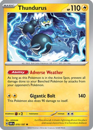 Thundurus 70 - SV03 Obsidian Flames Holofoil - Premium Pokemon Single from Nintendo - Just $0.50! Shop now at Game Crave Tournament Store