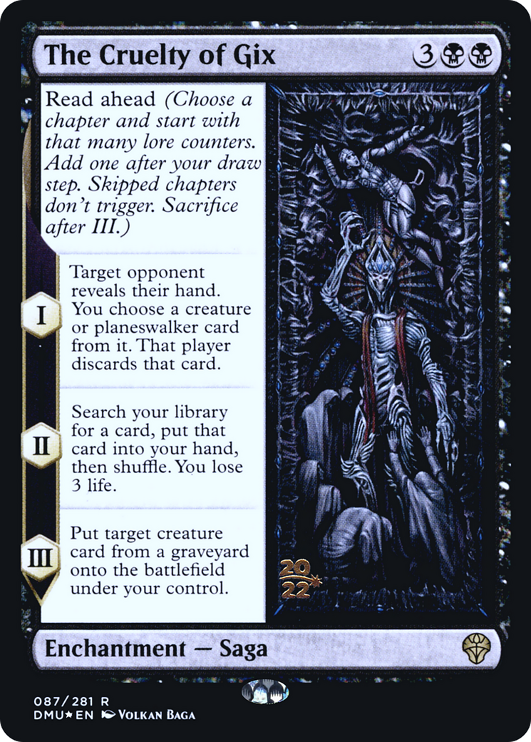 The Cruelty of Gix (PDMU-87S) - Dominaria United Promos Foil - Premium MTG Single from Wizards of the Coast - Just $1.19! Shop now at Game Crave Tournament Store
