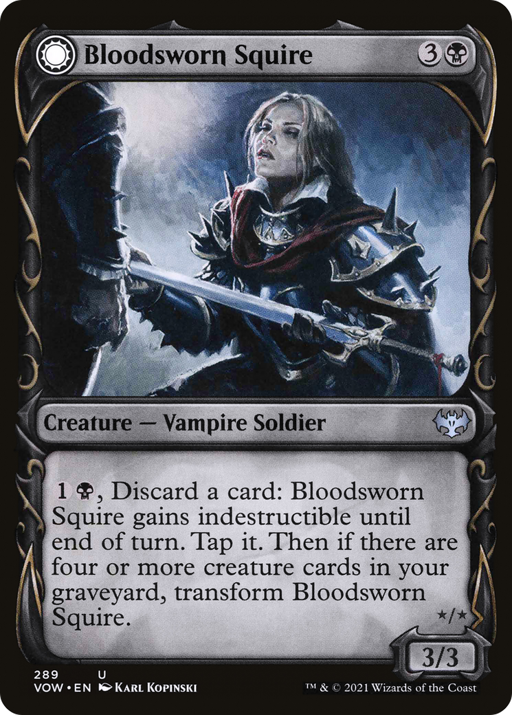 Bloodsworn Squire // Bloodsworn Knight (VOW-289) - Innistrad: Crimson Vow: (Showcase, Double Faced Transform) - Premium MTG Single from Wizards of the Coast - Just $0.08! Shop now at Game Crave Tournament Store