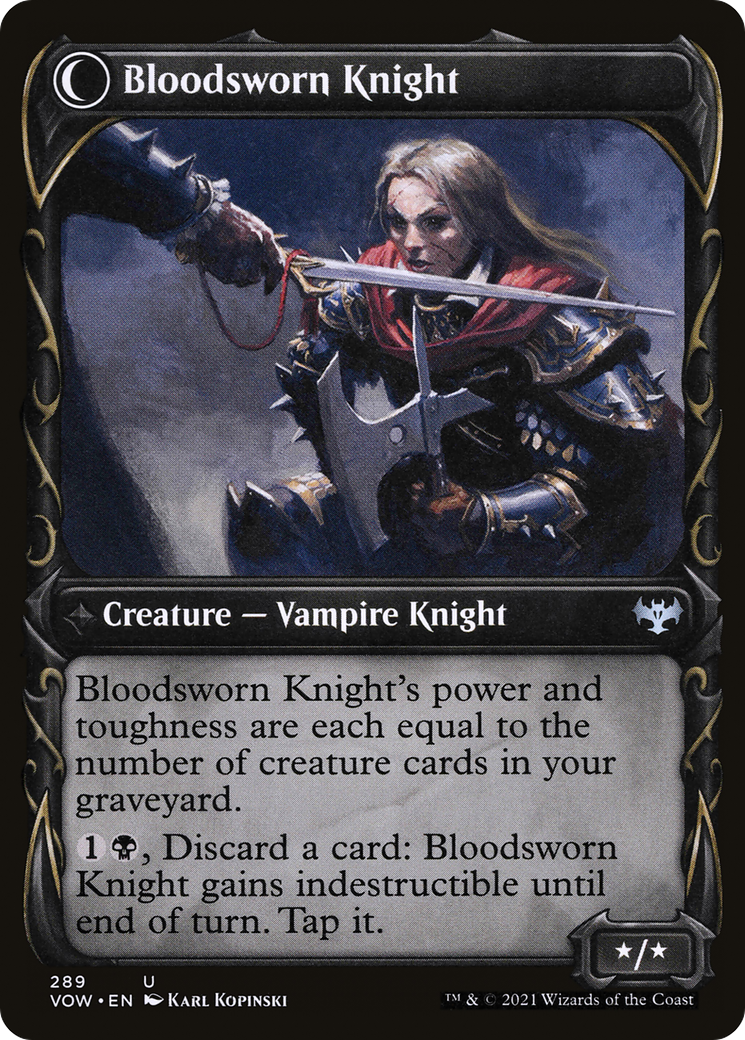 Bloodsworn Squire // Bloodsworn Knight (VOW-289) - Innistrad: Crimson Vow: (Showcase, Double Faced Transform) - Premium MTG Single from Wizards of the Coast - Just $0.08! Shop now at Game Crave Tournament Store