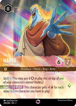 Hades - King of Olympus (Alternate Art) (205/204) - The First Chapter Holofoil - Premium Lorcana Single from Disney - Just $23.27! Shop now at Game Crave Tournament Store
