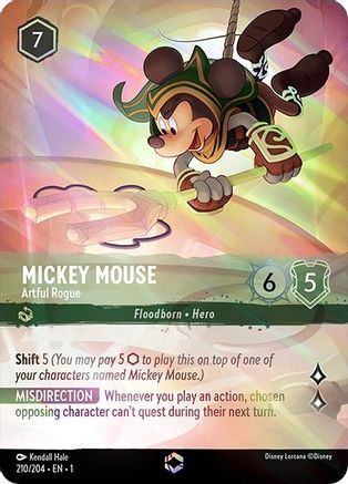 Mickey Mouse - Artful Rogue (Alternate Art) (210/204) - The First Chapter Holofoil - Premium Lorcana Single from Disney - Just $26! Shop now at Game Crave Tournament Store