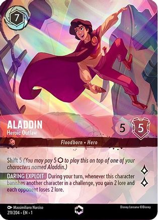 Aladdin - Heroic Outlaw (Alternate Art) (211/204) - The First Chapter Holofoil - Premium Lorcana Single from Disney - Just $24.34! Shop now at Game Crave Tournament Store