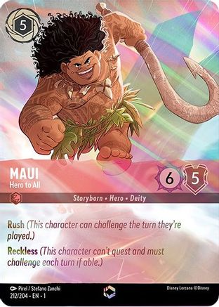 Maui - Hero to All (Alternate Art) (212/204) - The First Chapter Holofoil - Premium Lorcana Single from Disney - Just $52.75! Shop now at Game Crave Tournament Store