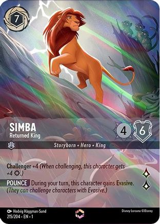 Simba - Returned King (Alternate Art) (215/204) - The First Chapter Holofoil - Premium Lorcana Single from Disney - Just $32.05! Shop now at Game Crave Tournament Store