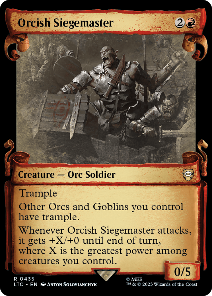 Orcish Siegemaster (LTC-435) - Tales of Middle-earth Commander: (Showcase) - Premium MTG Single from Wizards of the Coast - Just $1.03! Shop now at Game Crave Tournament Store
