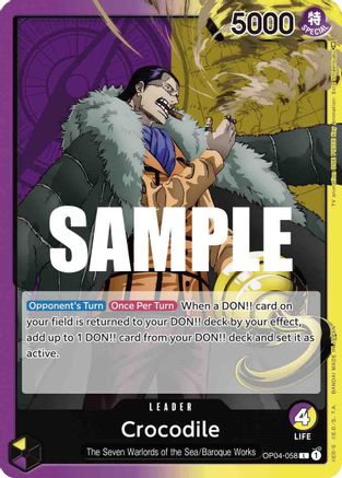 Crocodile (058) (OP04-058) - Kingdoms of Intrigue - Premium One Piece Single from Bandai - Just $0.25! Shop now at Game Crave Tournament Store