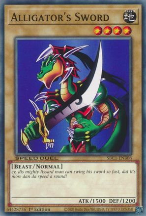 Alligator's Sword (SBC1-ENB08) - Speed Duel: Streets of Battle City 1st Edition - Premium Yugioh Single from Konami - Just $0.25! Shop now at Game Crave Tournament Store