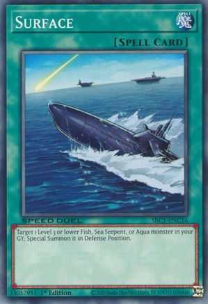 Surface (SBC1-ENC16) - Speed Duel: Streets of Battle City 1st Edition - Premium Yugioh Single from Konami - Just $0.13! Shop now at Game Crave Tournament Store