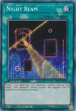 Night Beam (Secret Rare) (SBC1-ENF14) - Speed Duel: Streets of Battle City 1st Edition - Premium Yugioh Single from Konami - Just $0.50! Shop now at Game Crave Tournament Store
