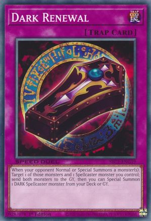 Dark Renewal (SBC1-ENG19) - Speed Duel: Streets of Battle City 1st Edition - Premium Yugioh Single from Konami - Just $0.26! Shop now at Game Crave Tournament Store