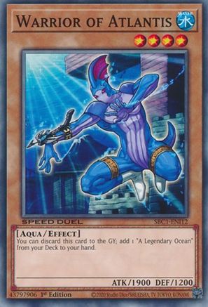 Warrior of Atlantis (SBC1-ENI12) - Speed Duel: Streets of Battle City 1st Edition - Premium Yugioh Single from Konami - Just $0.11! Shop now at Game Crave Tournament Store