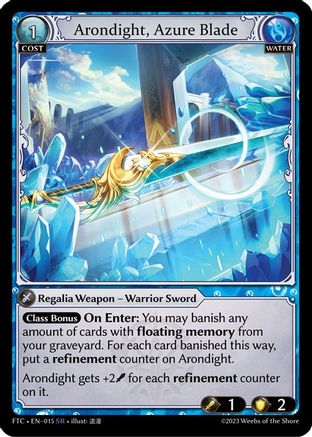 Arondight, Azure Blade (FRACTURED CROWN) Foil - Premium Grand Archive Single from Fractured Crown - Just $9.59! Shop now at Game Crave Tournament Store