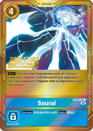 Sourai (2023 Store Participant) (EX3-067) - Draconic Roar Foil - Premium Digimon Single from Bandai - Just $0.26! Shop now at Game Crave Tournament Store