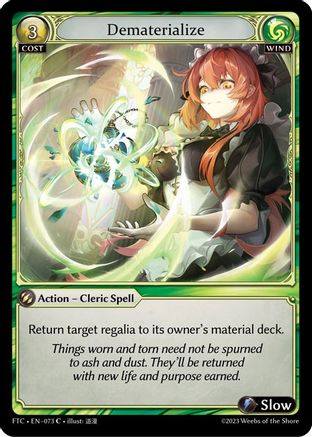 Dematerialize (FRACTURED CROWN) - Premium Grand Archive Single from Fractured Crown - Just $0.25! Shop now at Game Crave Tournament Store