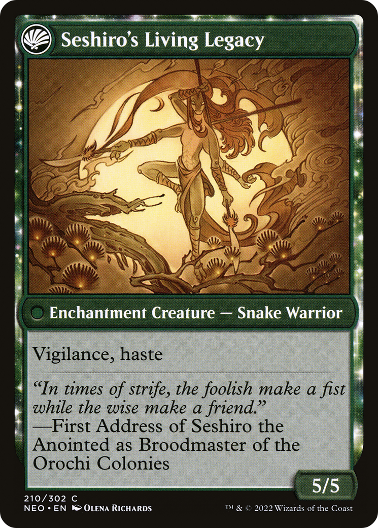 Tales of Master Seshiro // Seshiro's Living Legacy (NEO-210) - Kamigawa: Neon Dynasty: (fandfc) - Premium MTG Single from Wizards of the Coast - Just $0.08! Shop now at Game Crave Tournament Store