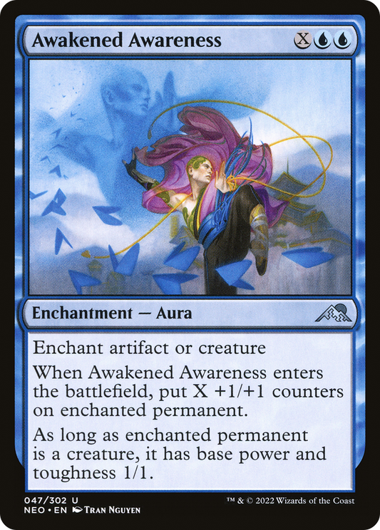 Awakened Awareness (NEO-047) - Kamigawa: Neon Dynasty - Premium MTG Single from Wizards of the Coast - Just $0.08! Shop now at Game Crave Tournament Store