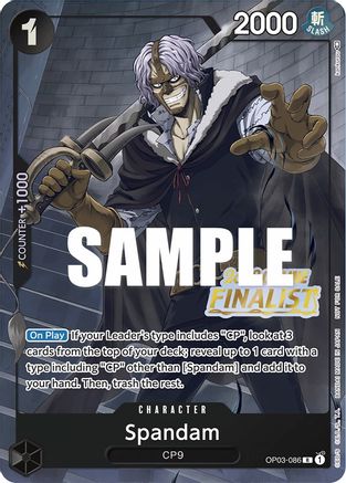 Spandam (Online Regional 2023) [Finalist] (OP03-086) - One Piece Promotion Cards Foil - Premium One Piece Single from Bandai - Just $17.52! Shop now at Game Crave Tournament Store