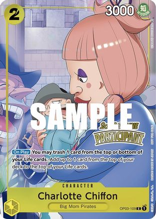 Charlotte Chiffon (Online Regional 2023) [Participant] (OP03-109) - One Piece Promotion Cards Foil - Premium One Piece Single from Bandai - Just $3.30! Shop now at Game Crave Tournament Store