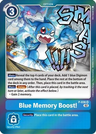Blue Memory Boost! (Resurgence Booster Reprint) (P-036) - Resurgence Booster Foil - Premium Digimon Single from Bandai - Just $0.37! Shop now at Game Crave Tournament Store