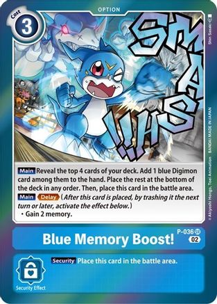 Blue Memory Boost! (Resurgence Booster Reprint) (P-036) - Resurgence Booster Foil - Premium Digimon Single from Bandai - Just $0.76! Shop now at Game Crave Tournament Store