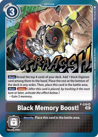 Black Memory Boost! (Resurgence Booster Reprint) (P-039) - Resurgence Booster Foil - Premium Digimon Single from Bandai - Just $0.94! Shop now at Game Crave Tournament Store