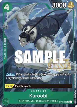 Kuroobi (Offline Regional 2023) [Winner] (OP03-026) - One Piece Promotion Cards - Premium One Piece Single from Bandai - Just $0! Shop now at Game Crave Tournament Store