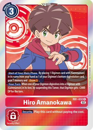 Hiro Amanokawa (RB1-032) - Resurgence Booster Foil - Premium Digimon Single from Bandai - Just $8.57! Shop now at Game Crave Tournament Store