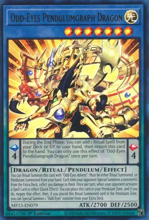 Odd-Eyes Pendulumgraph Dragon (MP23-EN079) - 25th Anniversary Tin: Dueling Heroes Mega Pack 1st Edition - Premium Yugioh Single from Konami - Just $0.25! Shop now at Game Crave Tournament Store