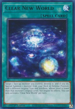 Clear New World (MP23-EN034) - 25th Anniversary Tin: Dueling Heroes Mega Pack 1st Edition - Premium Yugioh Single from Konami - Just $0.25! Shop now at Game Crave Tournament Store