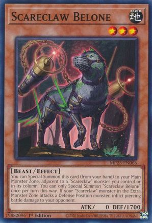 Scareclaw Belone (MP23-EN066) - 25th Anniversary Tin: Dueling Heroes Mega Pack 1st Edition - Premium Yugioh Single from Konami - Just $0.25! Shop now at Game Crave Tournament Store