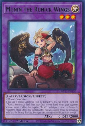 Munin the Runick Wings (MP23-EN250) - 25th Anniversary Tin: Dueling Heroes Mega Pack 1st Edition - Premium Yugioh Single from Konami - Just $0.24! Shop now at Game Crave Tournament Store