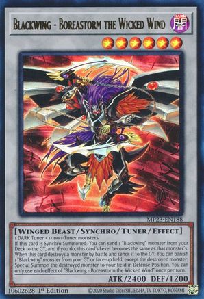 Blackwing - Boreastorm the Wicked Wind (MP23-EN188) - 25th Anniversary Tin: Dueling Heroes Mega Pack 1st Edition - Premium Yugioh Single from Konami - Just $0.25! Shop now at Game Crave Tournament Store